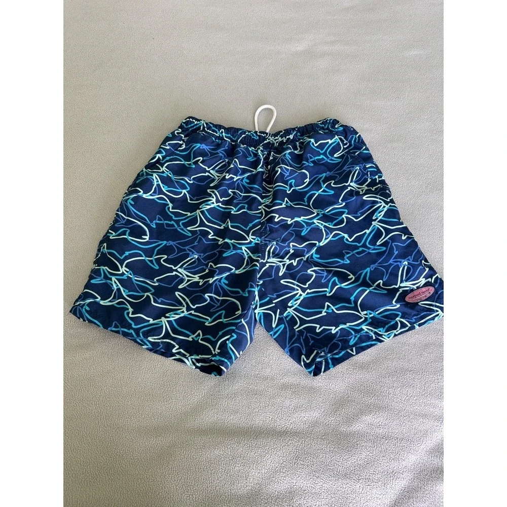 Vineyard Vines Swim Trunks Mens Small Shark Print Mesh Lined 6